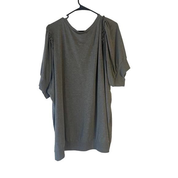 Torrid Women's Plus Size 5 Grey Elbow Sleeve Eyelet Flutter Sweater - Picture 6 of 8